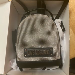 Moschino diamond studded back pack